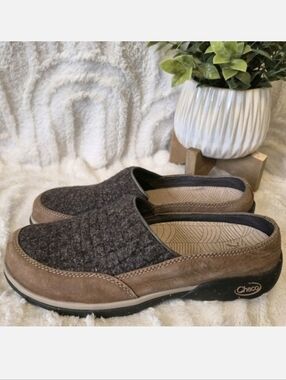 NEW Chaco Quinn Mule Wool Slip-On Clog Shoes Java Brown J105802 Women's Size 7.5
